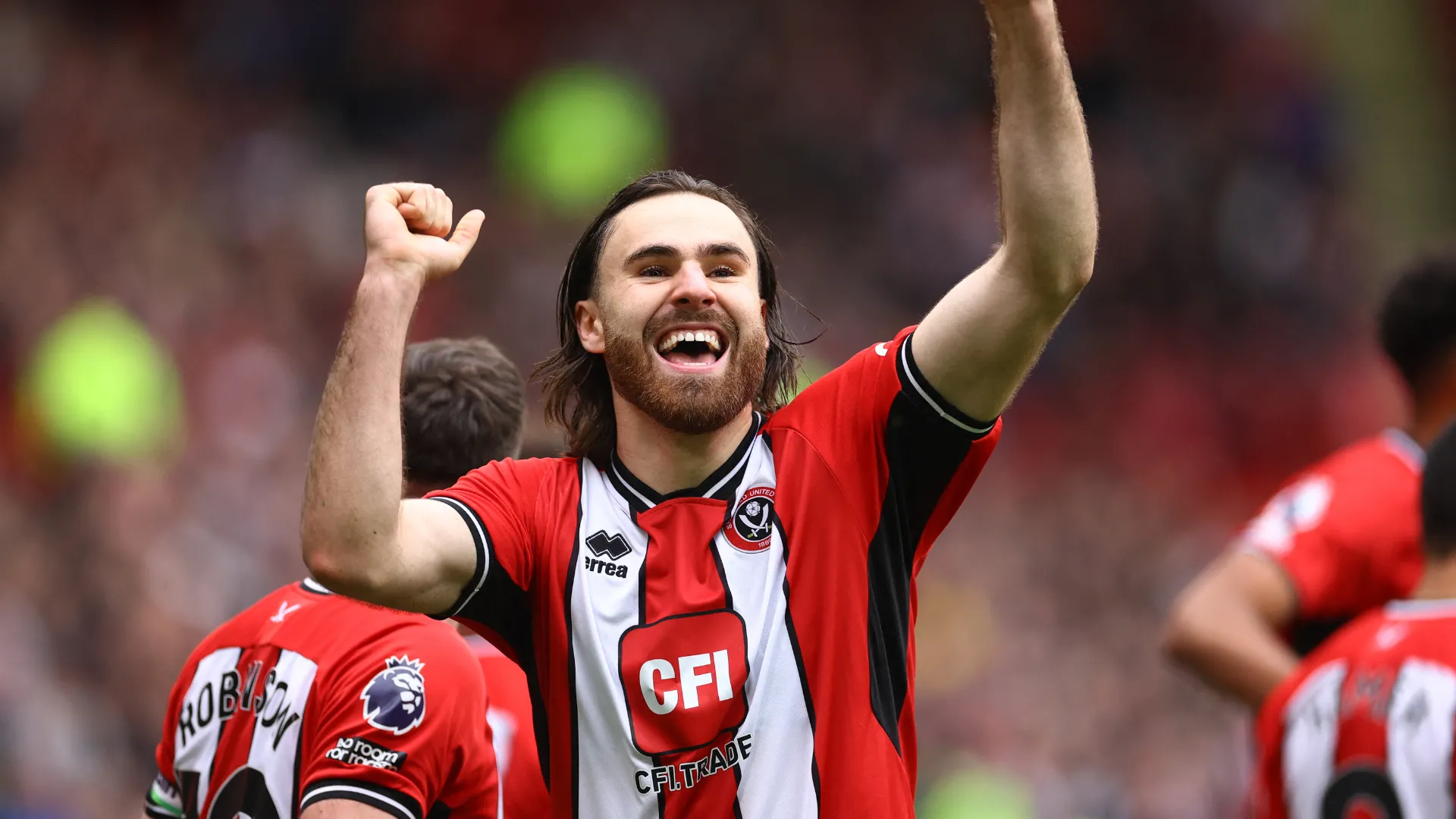 Ben Brereton Diaz trong màu áo Sheffield United thi đấu tại Premier League