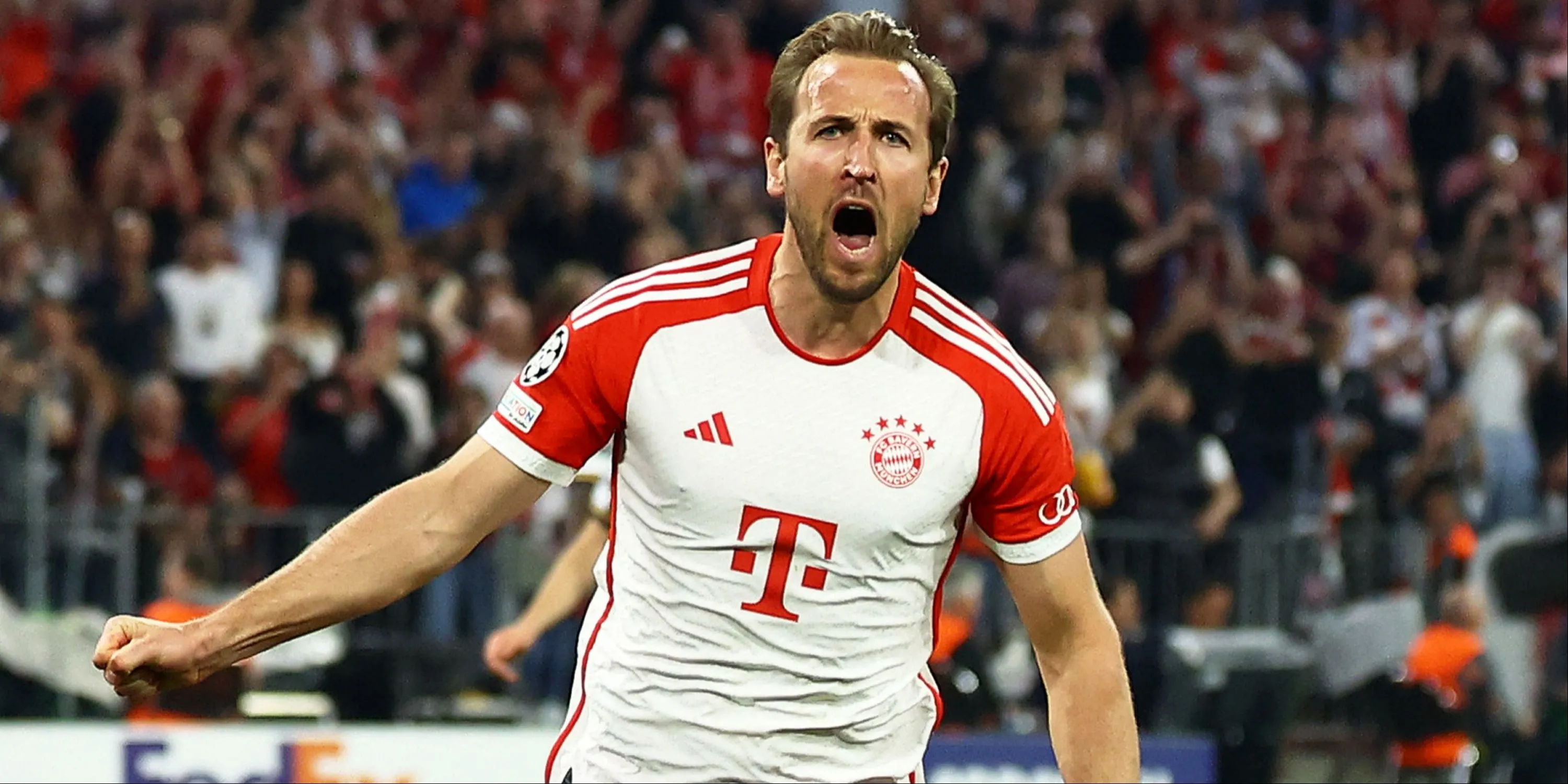 Đội trưởng tuyển Anh Harry Kane ăn mừng bàn thắng trong màu áo Bayern Munich.