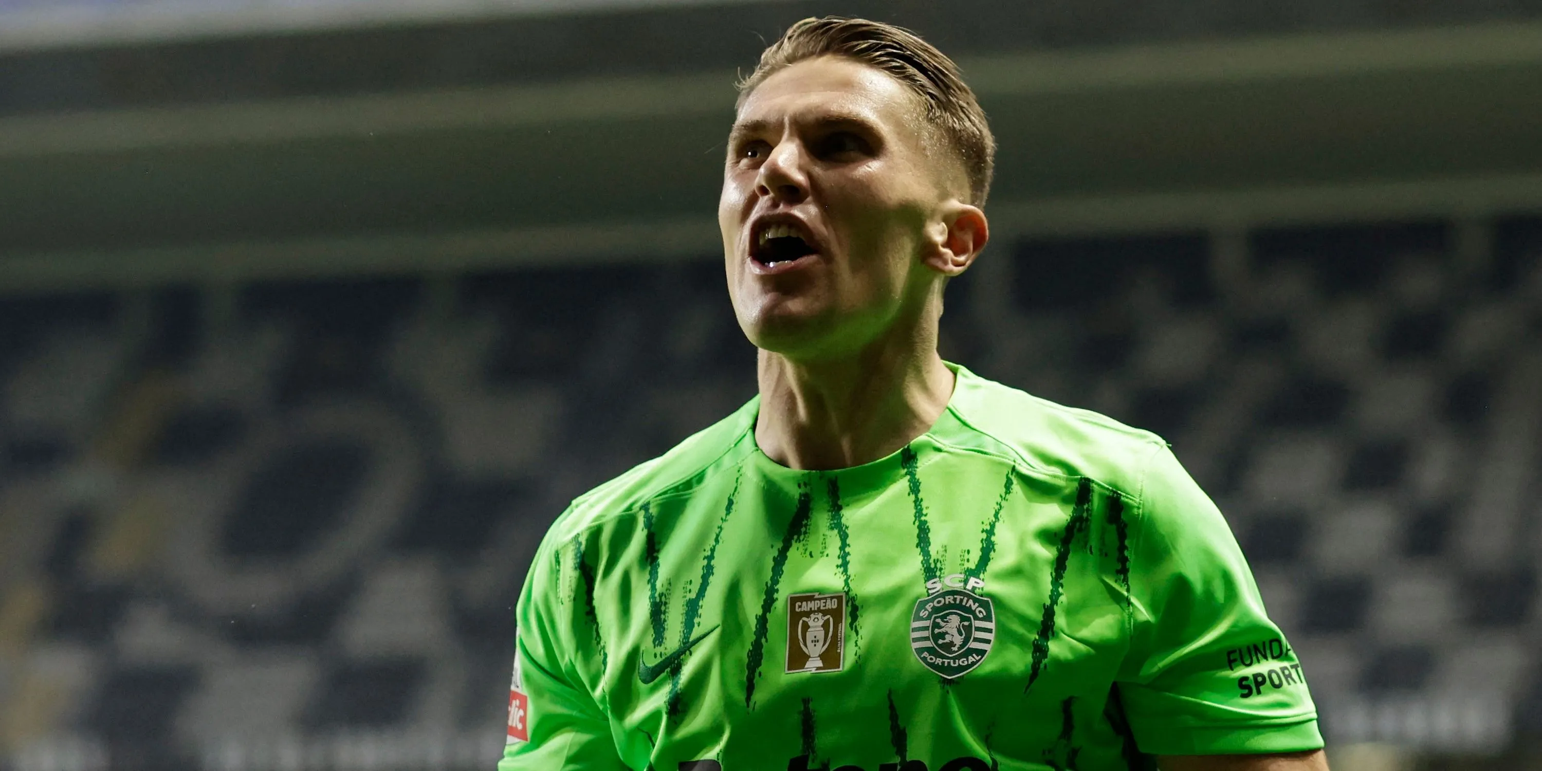 Tiền đạo Viktor Gyokeres ăn mừng bàn thắng cho Sporting CP