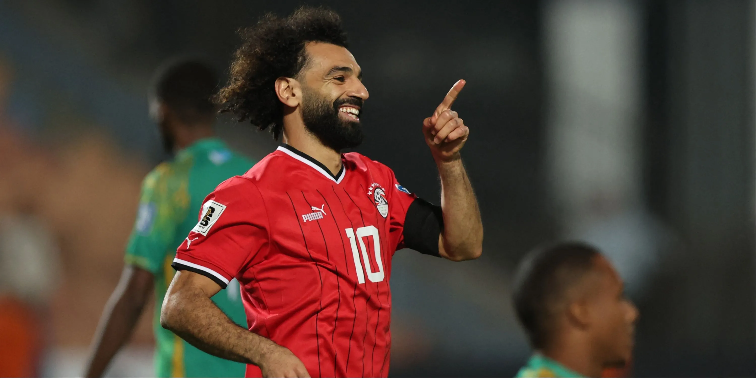 Mohamed Salah ăn mừng bàn thắng cho đội tuyển Ai Cập