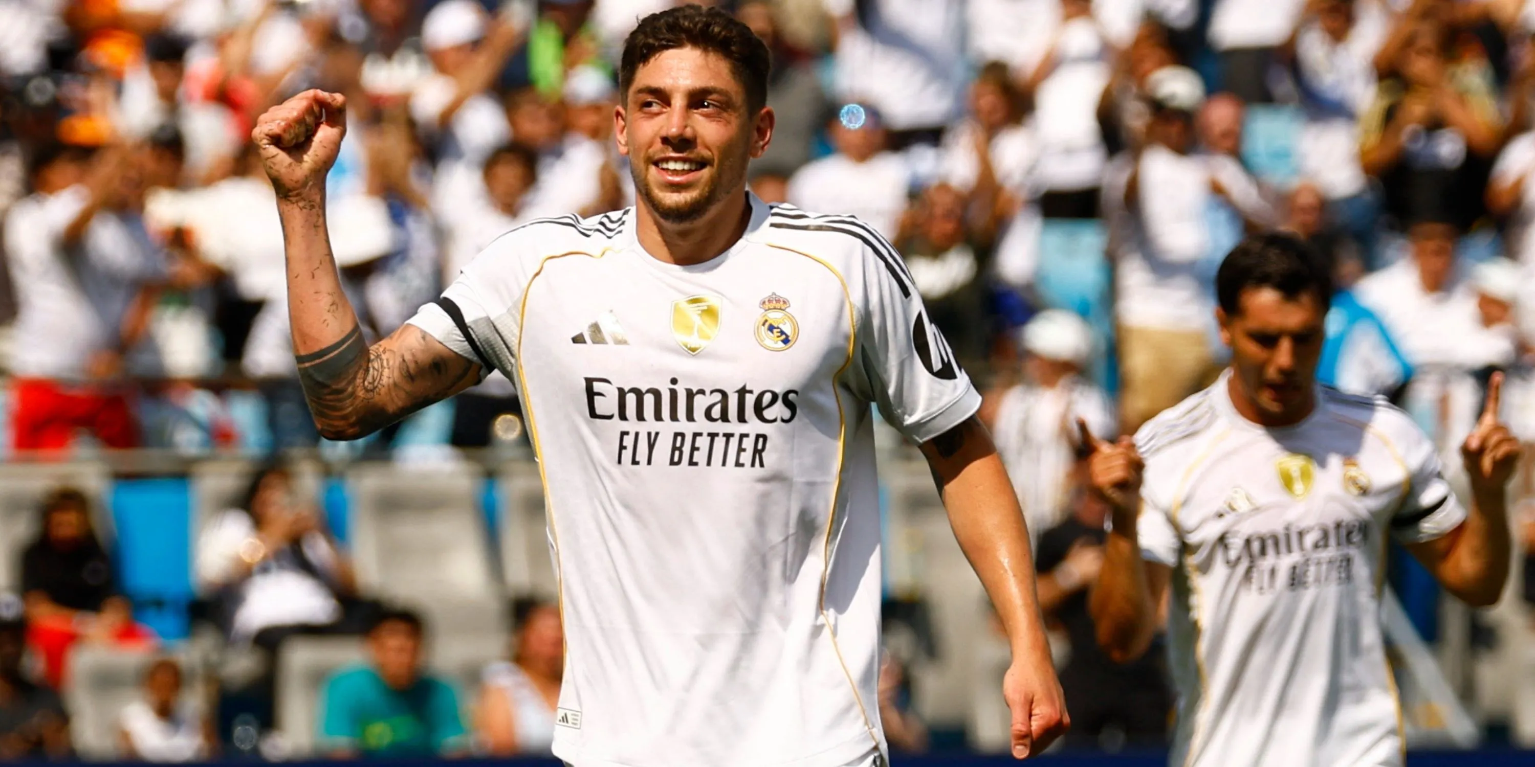 Federico Valverde mừng bàn thắng ở chung kết FIFA Club World Cup